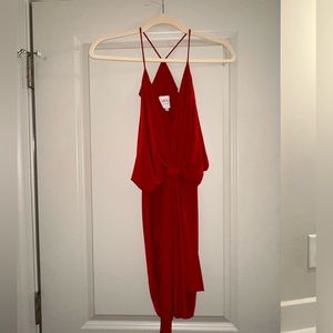 MISA Los Angeles bodycon mini dress in red